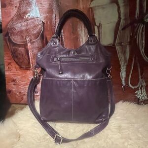 Roots Lauren purple leather bag # 3